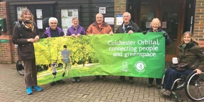 Colchester Orbital walkers with banner